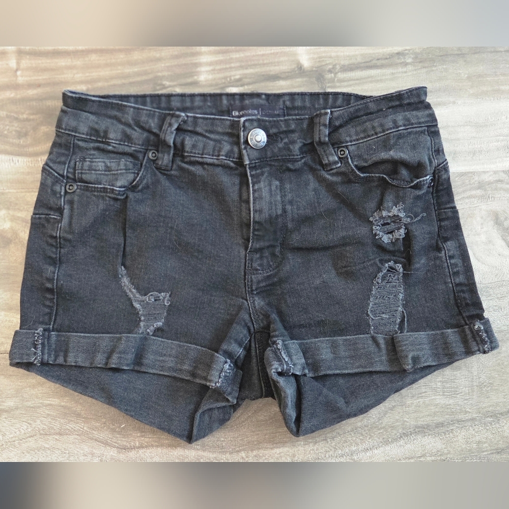 Bluenotes Black Distressed Denim Shorts